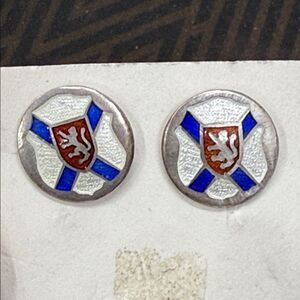 Vintage BMCO Sterling Silver and Blue Enamel screwed in earrings
